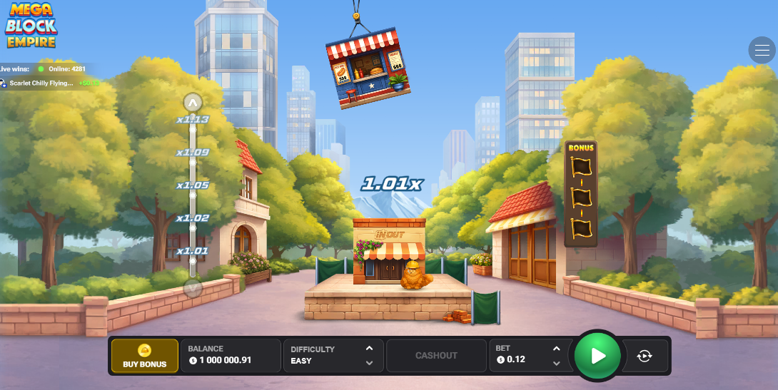 Jeřáb s blokem a rostoucí multiplikátor v MegaBlock Empire